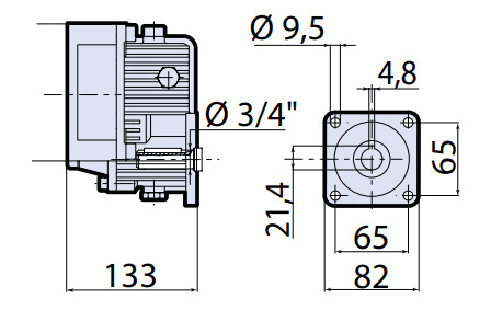 Reductor 1636 · dimensiones
