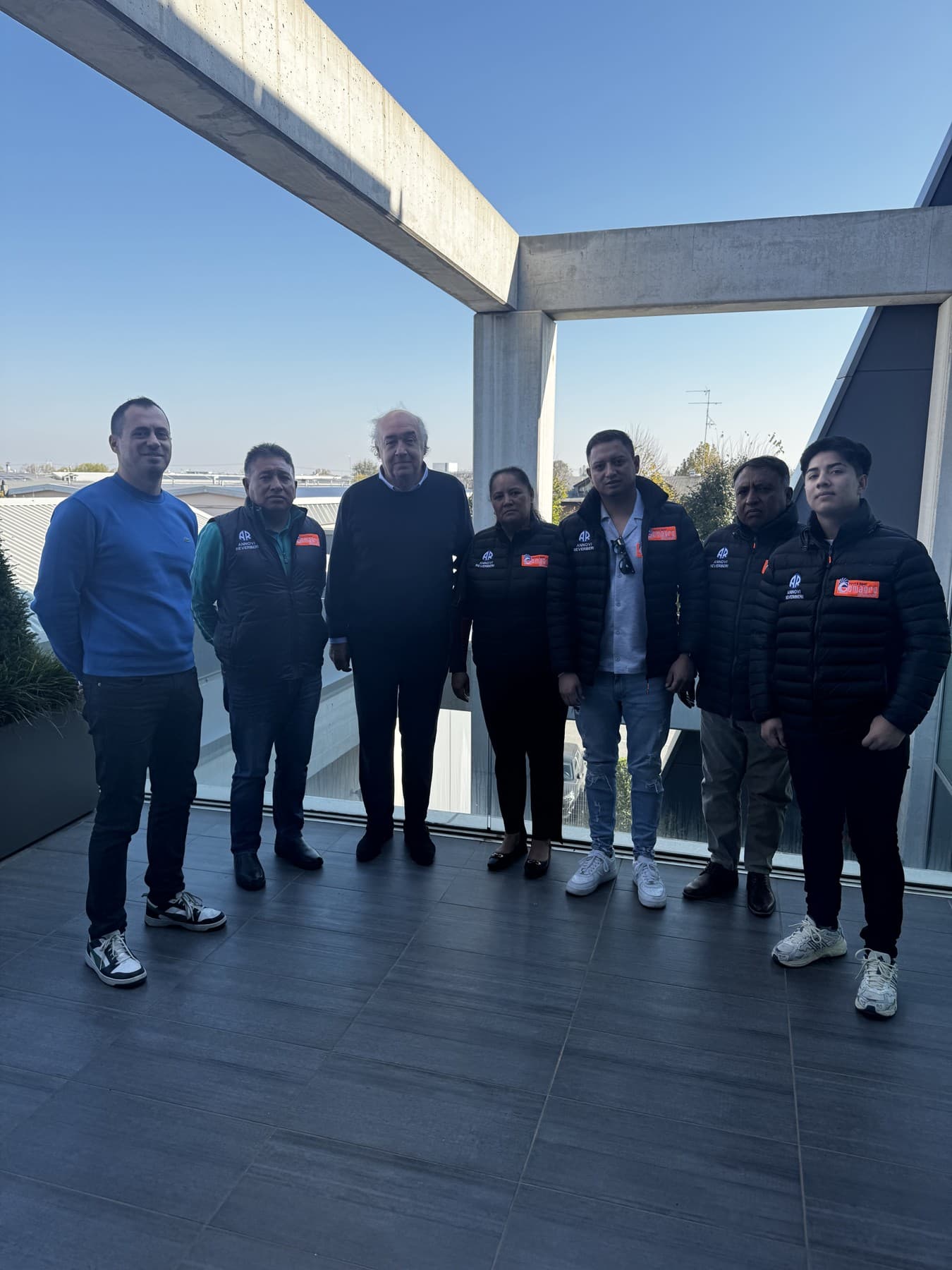 Encuentro del equipo de Gomagro con los propietarios de Annovi Reverberi